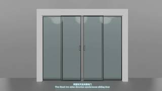 Synchronous Slim Frame Sliding Glass Door With Soft Closing