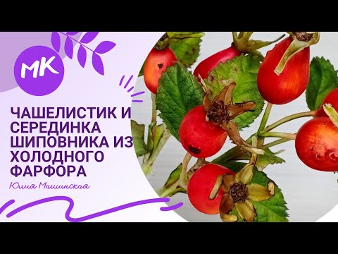 Мк чашелистик и серединка шиповника из холодного фарфора. Часть 2