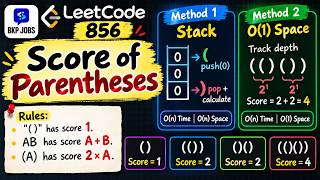 LeetCode 856: Score of Parentheses | Stack & O(1) Space Solution | Java