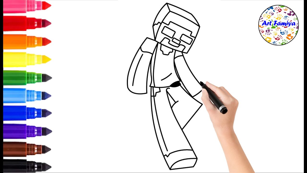 COMO DESENHAR O HEROBRINE (MINECRAFT)  Friday Night Funkin (FNF) - passo a  passo, fácil e rápido 