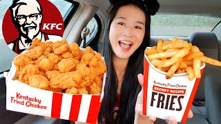 KFC Popcorn Nuggets & Secret Recipe Fries! Crispy Fried Chicken Nuggets - Mukbang w/ Asmr Eating