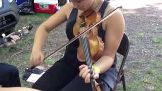 Indian Ate a Woodchuck - Grace Forrest fiddling  - Clifftop 2013 Oldtime Jam