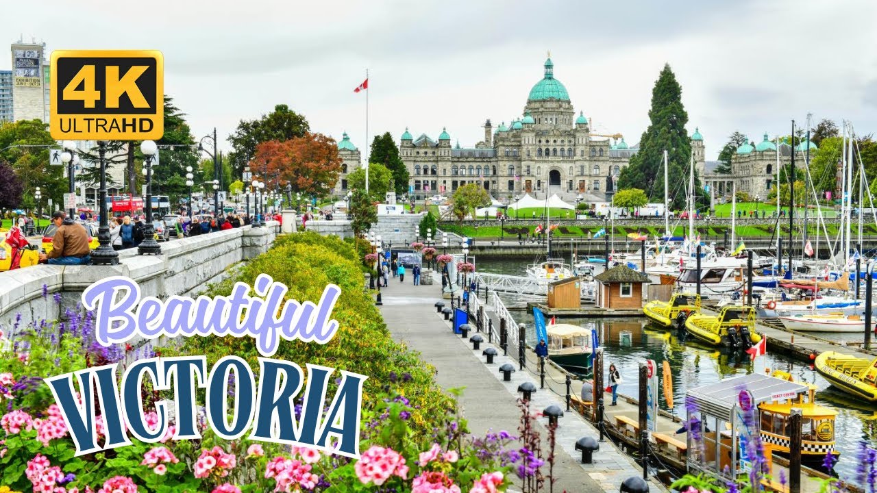 Victoria BC 4K Walking Tour August 2025 - Downtown, Fishermen's Wharf, Ogden Point Breakwater