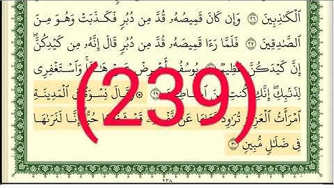 سورة يوسف رقم الصفحة 239 مجود بصوت القارئ الشيخ أيمن سويد حفظه الله