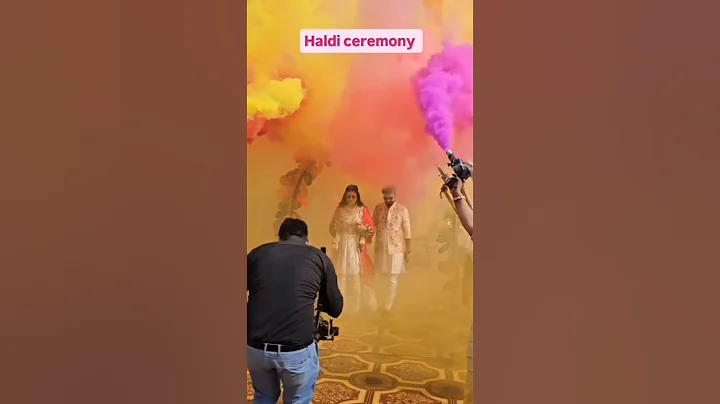 Haldi ceremony bride groom entry #haldiceremony #bride #groom #entry #wedding