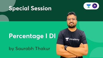 Percentage I DI | General Aptitude | By Saurabh Sir