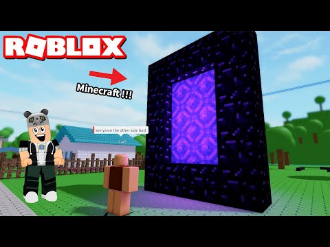 Portal ile Roblox'dan Minecrafta Geçiyoruz!! - Panda ile Roblox NPCs are becoming smart