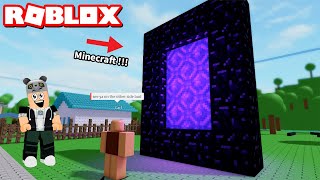 Portal ile Roblox'dan Minecrafta Geçiyoruz!!  Panda ile Roblox NPCs are becoming smart