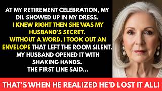 At my retirement party, my daughter-in-law wore my dress—and I knew she was my husband’s secret.