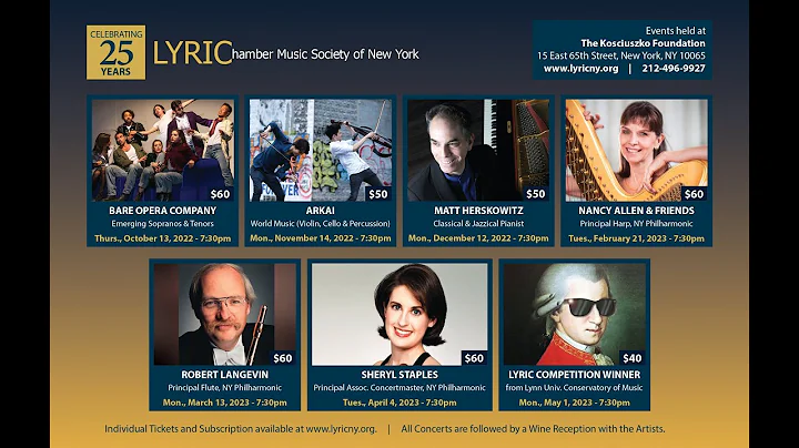 Lyric Chamber Music Society - 25th Season celebration and concerts.