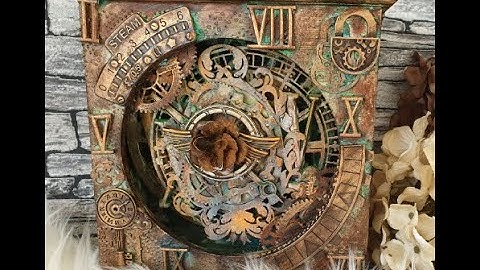 Time After Time, mixed media altered clock for "Baby it