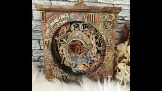 Time After Time, mixed media altered clock for 