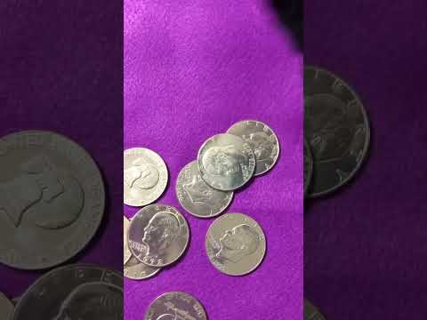 【アメリカ1ドル硬貨】アイゼンハワー1ドル硬貨をジャラジャラ