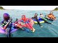 Spiderman party on the beach  pro 5 superhero battle camp