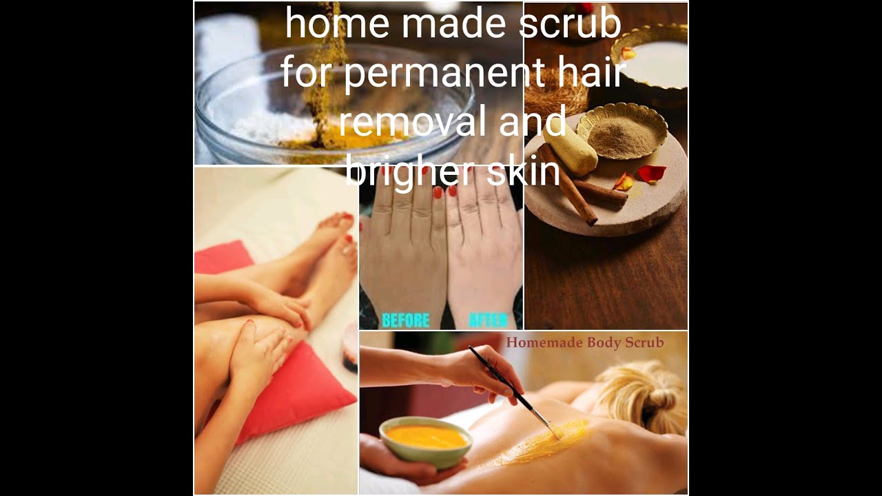 Home made face and body scrub for permanent hair removal and glowing skin - YouTube