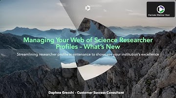 Mini Learning Series: Managing your Web of Science Researcher Profiles