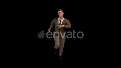 3D Young Businessman Running | Motion Graphics - Envato elements