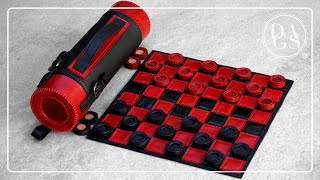 Make Your Own Leather Checkers Board Set! | Leather Board, Chips, and Round Box Crafting Tutorial