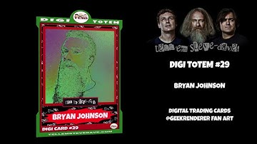 NEW DIGITAL TRADING CARDS T.E.S.D / BRYAN JOHNSON (FAN ART) BLENDER 3D ANIMATION MODEL VFX NFT ART