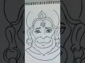 Simple and easy drawing of lord hanuman faceart artist bestart viral viralarts gkshorts