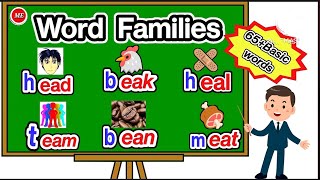 Word Families |ead eak eal eem ean eat |/e/| Phonics Word Families | e words| (@ManishasEducation)