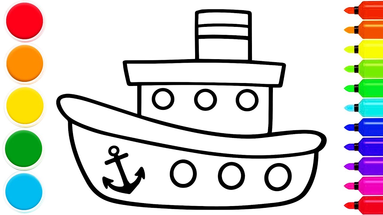 How to Draw a Cute Boat | Easy Step by Step Tutorial - YouTube