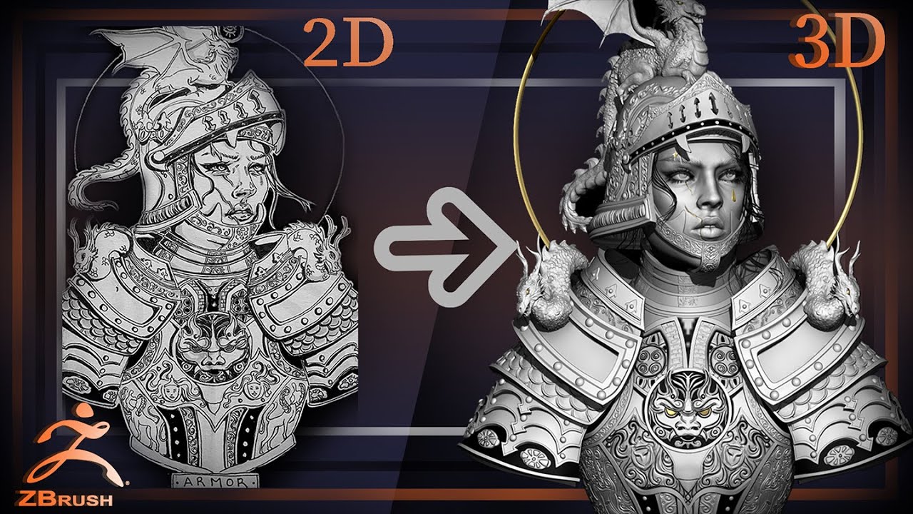 zbrush 2d to 3d