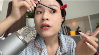 Asmr doing my makeup (no talking)