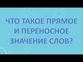 Что такое прямое и переносное значение слов?