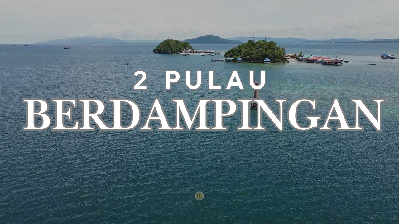 VIEW DRONE 2 PULAU KECIL YANG BERPENDUDUK PADAT | 4K
