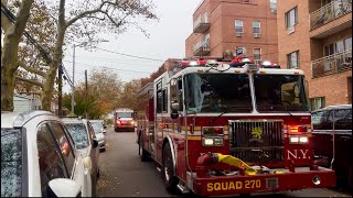 FDNY SQ270 & R4 responding into a construction accident.