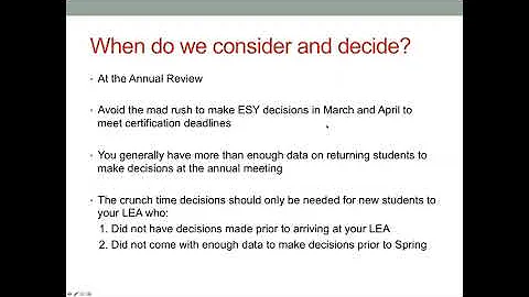Extended School Year (ESY) Basics
