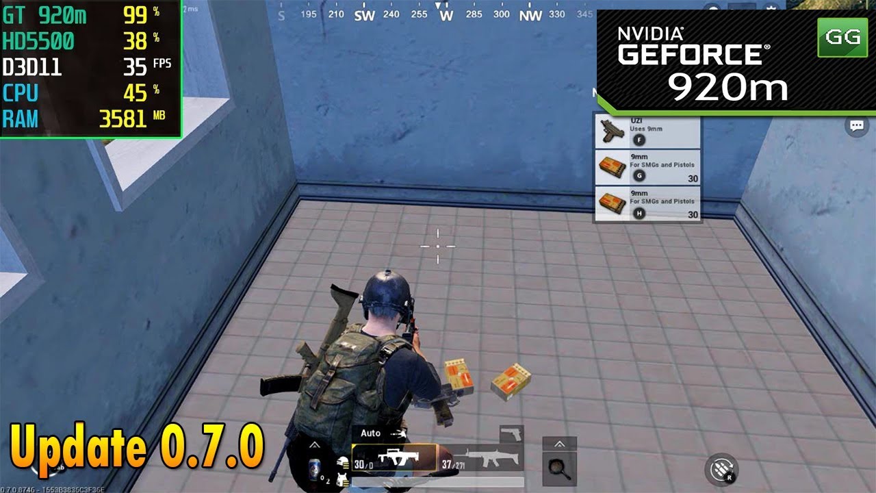 PUBG Mobile Update 0.7.0 on Nvidia 920m | 920mx - Core i5 | 2018 Benchmark Test