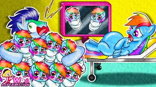 MY LITTLE PONY Soarin Asked For 1, Rainbow Dash Give Too Many Babies | 재미있는 스톱 모션 만화