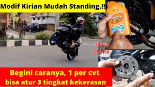 CARA MODIFIKASI KIRIAN MATIC AGAR MUDAH STANDING.!!!  PER CVT INI BISA DI ATUR TINGKAT KEKERASANNYA.