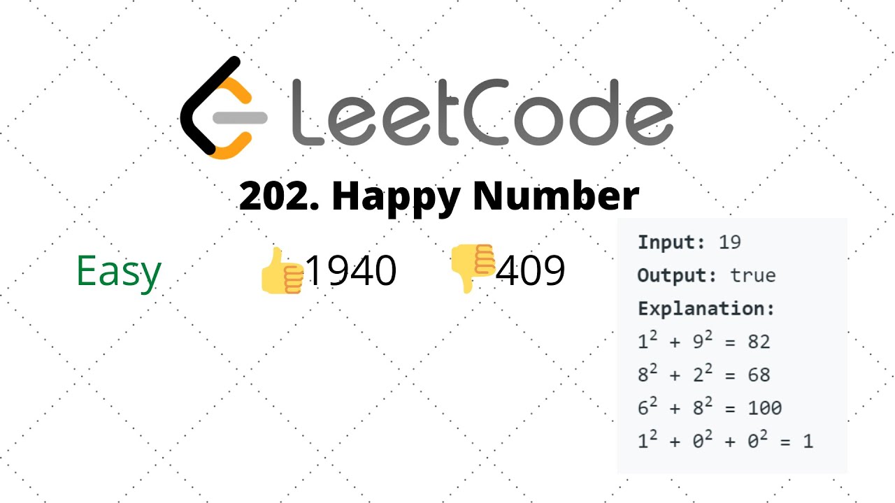 202. Happy Number Leetcode - YouTube
