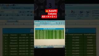 AutoFit Row & Column Shortcut Key in Excel🤗#exceltips #exceltutorial#msexcel #microsoftexcel#Shorts