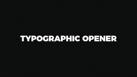 Typographic Opener Stomp | After Effects Template | Titles