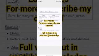 Ethics vs Values | B.Ed Basic Education Short Notes &amp; Easy Difference