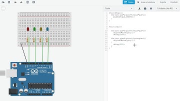 lab simulazione arduino led con ciclo for