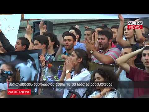 პარლამენტის შენობასთან აქცია 16:00 საათზე განახლდება