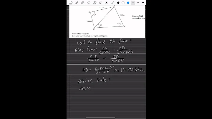 2024 Edexcel IGCSE maths 1H sine and cosine rules