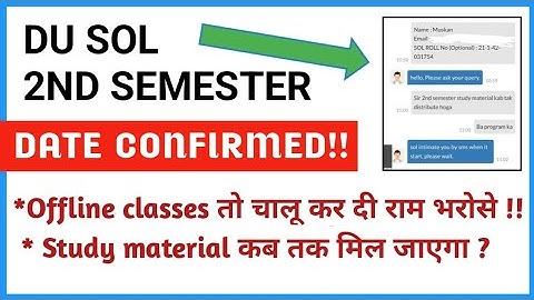 SOL 2nd Semester Offline Class Start 2022 | Study material 2nd sem kab tak milega I @SOLDEFENCE