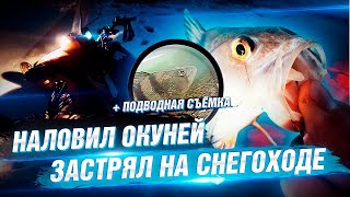 За окунем с подводной камерой. Застрял на снегоходе и наловил окуня на блесну