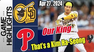 Padres vs Phillies [TODAY] Highlights | Ha-seong Kim go Back-to-Back 💪