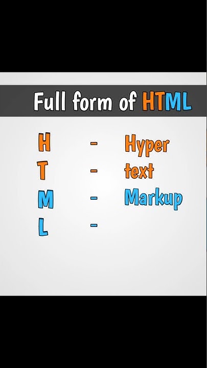 full form of HTML | HTML full form | HTML kya hai | #HTML #Shorts - YouTube