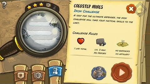 Kingdom Rush - Coldstep Mines (Level 7) Iron Challenge Hard/Veteran Difficulty Walkthrough