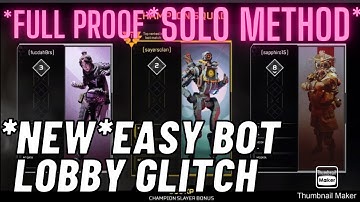 APEX LEGENDS 100% WORKING BOT LOBBY *WITH PROOF* SEASON 11! SOLO GLITCH! FAST AND EASY UNCUT METHOD!