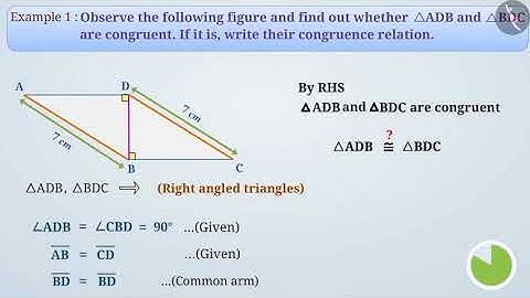 Right angle-Hypotenuse- Side (RHS) Congruence Criterion of triangles | Part2/3 | English | Class 7