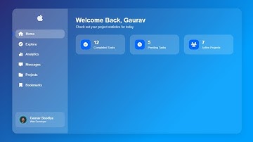 Create a Beautiful Glassmorphism Sidebar using HTML, CSS & JavaScript | Modern Frosted UI Design